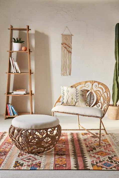 Rope Lace Tiara Chair Ruangan Studio, Bright Homes, Room Deco, Bohemian Interior, Bohol, Boho Living, Rattan Furniture, Home Decor Trends, 인테리어 디자인