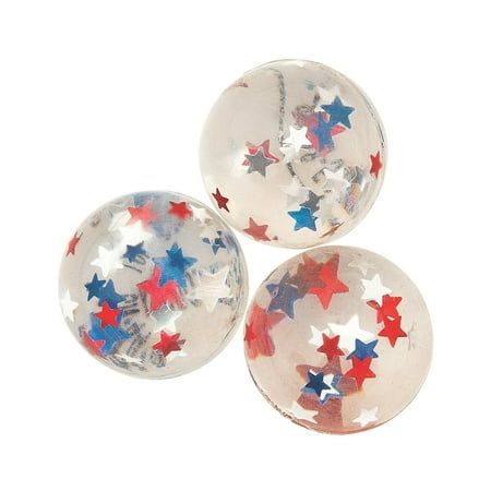 They'll be bouncing for joy when they get these balls. A classic 4th of July or Memorial Day party favor these bouncy balls are clear with small red and blue foil stars in the middle. Great for prize bins at carnivals and fairs and event giveaways too. Rubber. 1 1/4" (32mm) Fundraising Games, 4th Of July Games, Halloween Scavenger Hunt, Event Giveaways, Halloween Bingo, Bean Bag Toss Game, Bag Toss Game, Ring Toss Game, Bouncy Balls