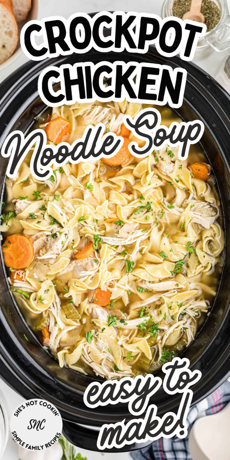 Chicken noodle soup in crockpot. Chicken Leg Recipes Crockpot, Crockpot Chicken Noodle Soup Recipes, Slow Cooker Turkey Soup, Crockpot Chicken Noodle Soup, Slow Cooker Chicken Noodle Soup, Chicken Noodle Soup Recipe Homemade, Dump Recipes, Crockpot Soups, Stews Recipes