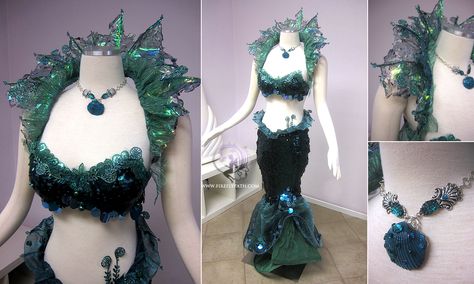 Archer Costume, Firefly Path, Sea Costume, Mermaid Queen, Mermaid Cosplay, Dark Mermaid, Mermaid Parade, Sea Queen, Medieval Gown