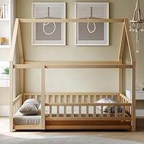 Floor Bed Ideas, Farm Boy Room, Twin Size Floor Bed, House Floor Bed, Floor Bed For Kids, Floor Bed Toddler, Bed Sharing, Fence House, Playhouse For Kids