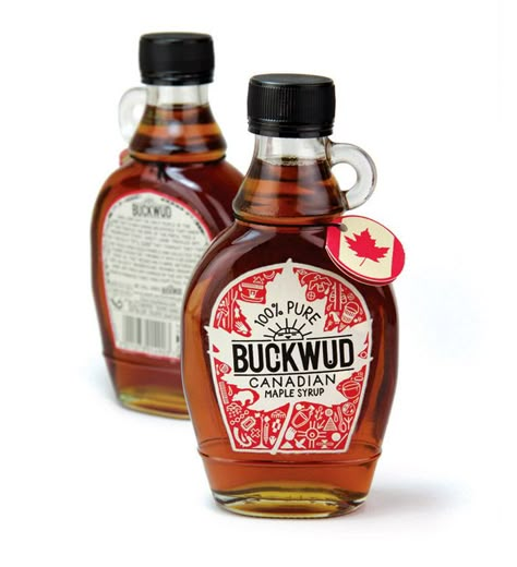 Buckwud Canadian Maple Syrup - The Dieline - Syrup Packaging, Maple Syrup Candy, Maple Syrup Labels, Canadian Maple Syrup, Beverage Label, Syrup Labels, Maple Candy, Label Inspiration, Healthy Apple