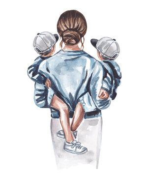 I Love You Mama, Baby Art Projects, Geniale Tattoos, Boy Illustration, Baby Drawing, Family Illustration, Baby Art, Super Mom, Boy Mom