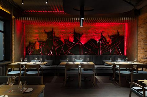 SAM'S STEAK HOUSE PRIME on Behance Steak House, Steakhouse Decor, Steakhouse Design Interiors, Steakhouse Design, Restaurant Steak, Meat Restaurant, House Restaurant, Bar Interior, Bad Design