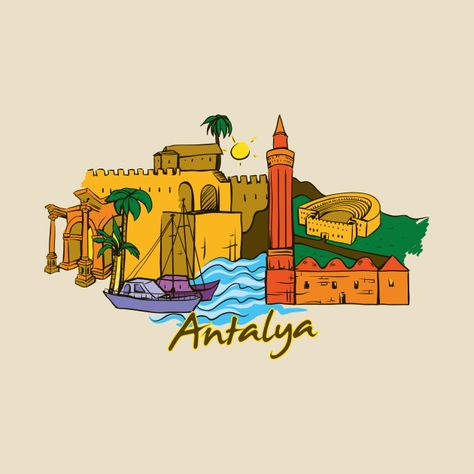 Antalya - Antalya - T-Shirt | TeePublic Instastories Ideas, Manifesting Vision Board, Backpack Pattern, Instagram Highlight Icons, Antalya, Cartoon Wallpaper, Istanbul, Tourism, Vision Board