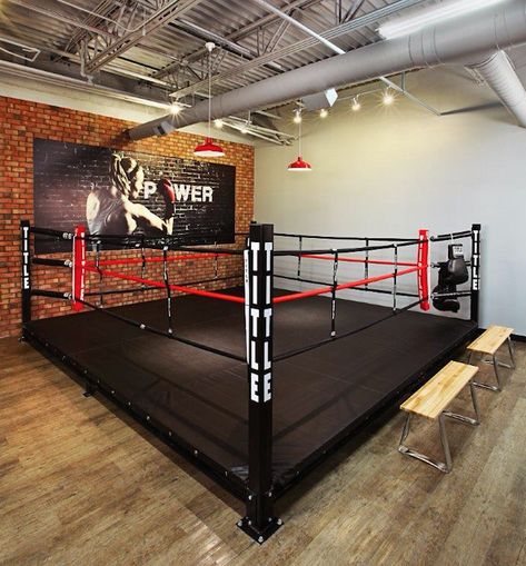 Boxing Gym Interior, Gym Interior Design Ideas, Boxing Gym Design, Kickboxing Gym, Basement Gym Ideas, Mma Gym, Gym Club, Boxing Ring, Basement Gym