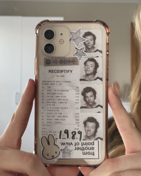 Phone Case Collage Aesthetic, Phone Case Picture Collage, Clear Case Ideas, Harry Styles Phone Case, Phone Case Inspo, Homemade Phone Cases, Picture Phone Cases, Bff Phone Cases, Clear Phone Case Design