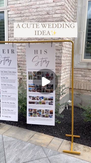 Story Display, Engagement Photos Wedding Display, Our Story Wedding Ideas, Wedding Couple Picture Display, Our Story Wedding, Story Wedding, Photo Board Wedding Receptions, Our Story Picture Wall Wedding, Couple Photo Display Wedding