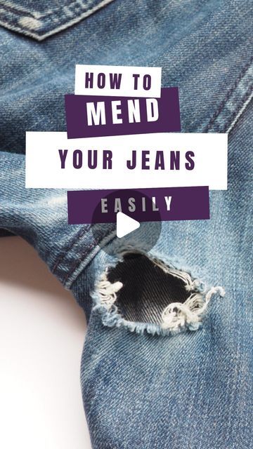 ThreadWerk on Instagram: "Give your favourite jeans an extended life by mending them.⁠ The jeans in the video are from our friends of @thriftforgood⁠ ⁠ Visible mending is super quick and can easily be done with your trusty sewing machine.⁠ ⁠ All you need is a denim patch*, big enough to cover your hole. You’ll also need some matching thread, your sewing machine and pinking shears.⁠ ⁠ *If you are feeling fancy, you can also use some fun printed quilting cottons to add a patch and colour to your new old pair of jeans.⁠ ⁠ I love that @thriftforgood can now sell these jeans again instead of ending in the landfills.⁠ ⁠ Have you tried mending your jeans before?⁠ ⁠ .⁠ ⁠ .⁠ ⁠ .⁠ ⁠ #sewingtherapy #sewinglessons #sewlikeapro #sewingtechniques #sewinghacks #sewingtips #sewingtipsandtricks #sewingblog How To Mend Jeans, How To Patch Holes In Jeans, Jeans Mending, Jean Mending, Mending Jeans, Visible Mending Stitches, Hemming Jeans, Patch Hole, Pinking Shears