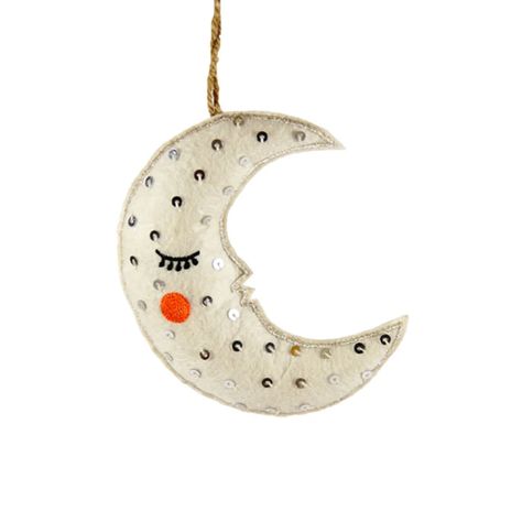 Felting Ornaments, Merry Chrysler, Christmas Hygge, Embroidered Ornaments, Moon Ornament, Diy Felt Christmas Ornaments, Boho Tree, Gifts Paper, Cody Foster