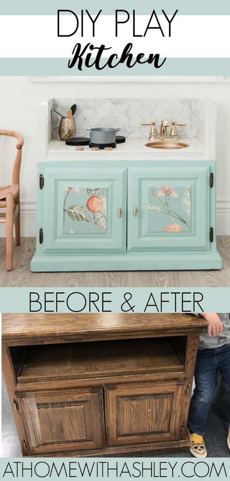 Kitchen Makeover Projects, Diy Kitchen Makeover Ideas, Diy Kids Kitchen, Boys Diy, Play Kitchens, Kids Play Kitchen, Kitchen Diy Makeover, Diy Play Kitchen, Play Furniture