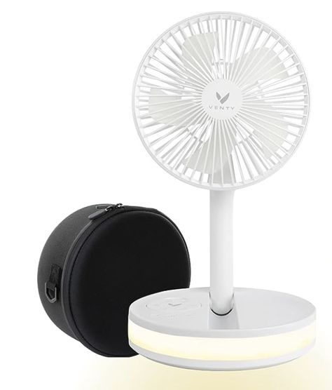 Portable Fan - Wireless Battery Operated Fan With 4 Speeds, Remote Control, Oscillation, & LED Lighting, Travel Rechargeable Fan & Power Bank USB-C Ports, Camping Fan (White with Case) Camping Fan, Rechargeable Fan, Run Time, Portable Fan, Amazon Uk, Home Gadgets, Power Bank, Battery Operated, Led Lighting