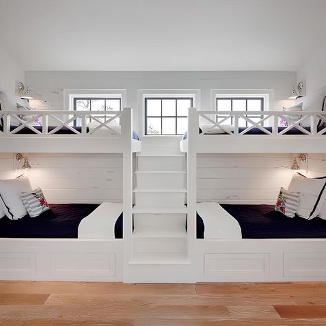 Kids Room Bunk Beds, Bunk Bed Rooms, Modern Bunk Beds, Bunk Beds Built In, Cool Kids Bedrooms, Built In Bunks, Bunk Rooms, Cool Bunk Beds, Bunk Beds With Stairs