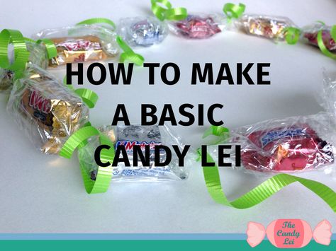 This tutorial will teach you how to make a basic candy lei. These leis are  perfect to give out at graduation ceremonies or any other fun celebration. Snack Leis For Graduation, How To Make Candy Leis, Candy Leis For Senior Night, How To Make A Candy Lei, Candy Leis For Graduation, Candy Lei Diy, Graduation Candy Lei, Leis For Graduation, Candy Leis