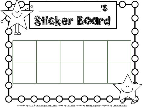 Classroom Management-Adding a Little Something Extra Kindergarten Behavior Management, School Behavior Chart, Behavior Sticker Chart, Sticker Chart Printable, Kindergarten Behavior, Classroom Behavior Chart, Preschool Behavior, Sticker Board, Kindergarten Coloring