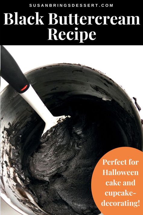 Cocoa Frosting Recipe, Recipe With Cocoa Powder, Black Cocoa Powder, Black Buttercream, Chocolate Buttercream Recipe, Black Frosting, Decorating Halloween, Cocoa Powder Recipes, Buttercream Icing Recipe