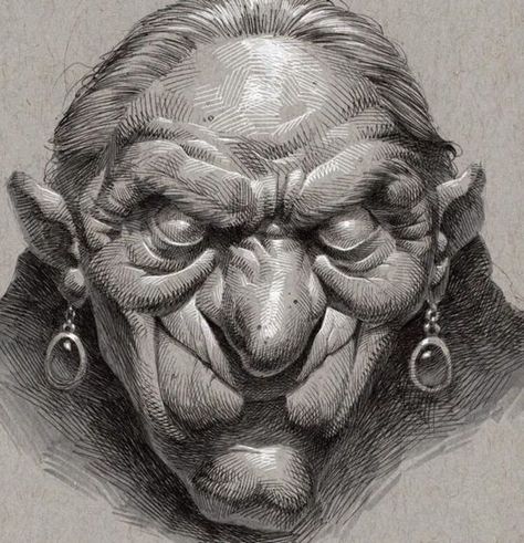 portrait drawing by Kevin Keele | 2023-05-30 Funny Caricatures, Toned Paper, Amazing Drawings, Creepy Art, Head Hair, Sketchbook Inspiration, Black And White Drawing, A Witch, Art Brushes