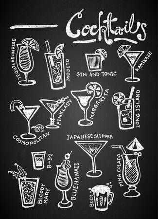 Bar Chalkboard Ideas, Chalkboard Art Quotes, Bar Deco, Kitchen Chalkboard, Cocktail Illustration, Chalk Design, Chalkboard Drawings, White Cocktails, Window Display Design