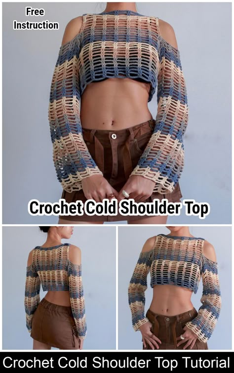 "Fashionable Crochets Tops to Make" https://youtu.be/vsdT2-dDauc?si=uDA0iOdn6LXOgQQA Crocheted Shrug Patterns Free, Only Sleeves Top, Crochet Shirt Patterns Free, Shirts To Crochet, Crochet Shrugs And Boleros Free Patterns, Easy Crochet Projects Clothes, Crochet Shirts & Tops, Free Shrug Patterns, Free Top Crochet Pattern