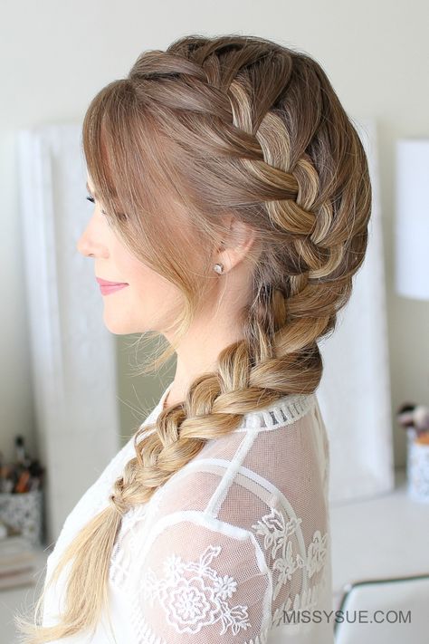 Side French Braid | MISSY SUE Missy Sue, Side French Braids, Gorgeous Braids, Dutch Braid Hairstyles, Luxy Hair, Braided Bun Hairstyles, French Braid Hairstyles, Braided Cornrow Hairstyles, Cool Braid Hairstyles