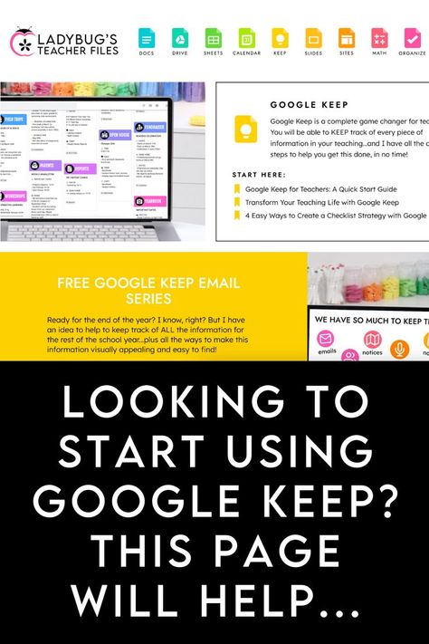 Are you looking for ways to use Google Keep to organize your teaching life? I have you covered with this growing page of ideas for Google Keep. Visit the page to get started with these easy steps right now... Google Keep Ideas, Google Productivity, Google Organization, Google Hacks, Ag Classroom, Google Training, Tech Tricks, Ocd Organization, Teacher Files