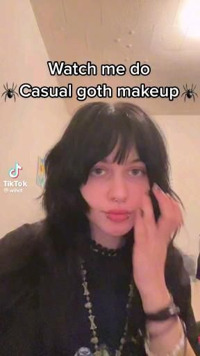 Goth Makeup Natural, Natural Goth Makeup Tutorial, Goth Makeup Tiktok, Goth Makeup No Eyeliner, Crazy Goth Makeup, Lowkey Goth Makeup, Casual Goth Makeup Tutorial, Hot Goth Makeup Tutorial, Goth Makeup No Lashes