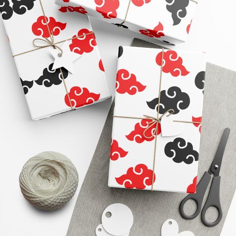 Naruto Akatsuki Wrap Papers Anime - Etsy Anime White Background, Akatsuki Kakashi, Naruto Party Ideas, Kakashi Anime, Naruto Birthday, Anime White, Itachi Sasuke, Naruto Akatsuki, Wrapping Paper Gift