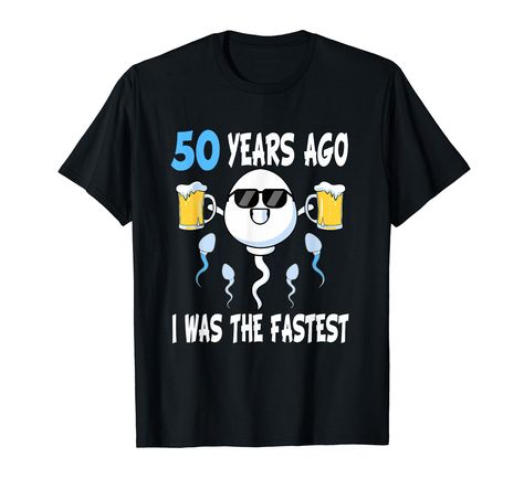 PRICES MAY VARY. 50 Years Ago I Was The Fastest - Still looking for a perfect birthday outfit or a great 50th birthday gift for your boyfriend, dad, uncle or grandpa? With this funny design 50th birthday will be unforgettable,perfect gag gift,father novelty, fastest funny. The perfect birthday decoration 50 birthday. With the saying it is a surprise for all the 50 years old as a gift idea and subsequently usable as a decoration or party decoration. Funny present 50th birthday,celebrating turning Surprise 60th, 25th Birthday Gifts, 50th Birthday Funny, Funny Presents, 21st Birthday Gifts, Decorations Party, Party Funny, 50th Birthday Gifts, 40th Birthday Gifts