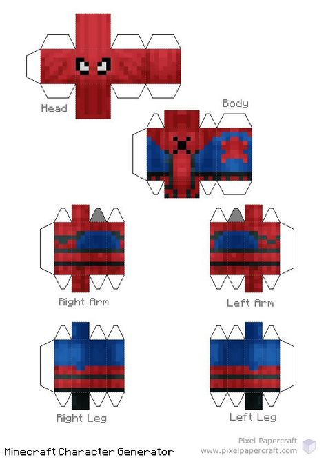 Minecraft Marvel, Minecraft Spider, Papercraft Minecraft Skin, Minecraft Papercraft, Paper Toys Template, Papercraft Templates, Minecraft Crafts, Paper Toys, Super Mario Bros