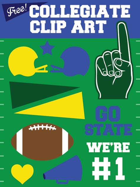 Free Collegiate University Football Vector Clip Art Football Bulletin Boards, Football Locker Decorations, Football Printables, College Homecoming, College Theme, Collegiate Font, Kids Bulletin Boards, Homecoming Football, Football Vector