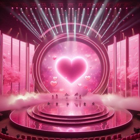 Star Stage Design, Concert Stage Aesthetic, Pink Concert Aesthetic, Concert Stage Set Design, Small Stage Design, Singer Career, Rosé Stage, Pink Bg, Concert Stage Design