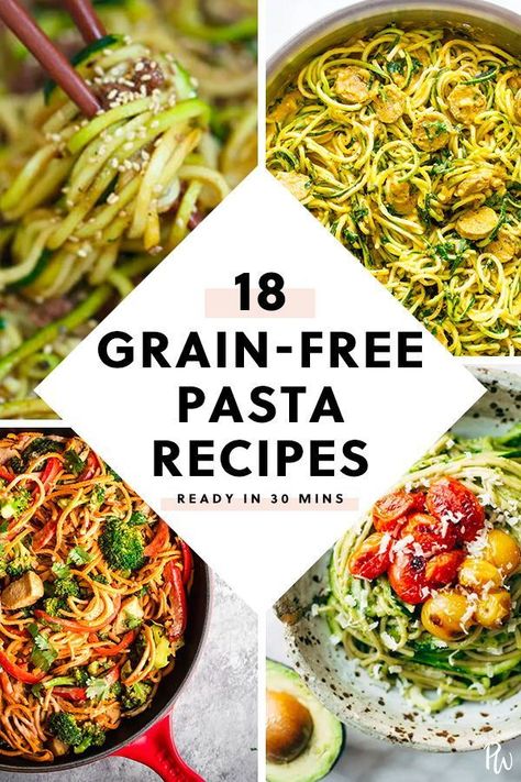 18 Grain-Free Pasta Recipes You Can Make in 30 Minutes or Less Grain Free Dinner Ideas, Grain Free Dinner Recipes, Fast Healthy Dinners, Easy Fast Healthy Dinner Recipes, Grain Free Recipes Dinner, Purewow Recipes, Pasta Recipes Easy Fast, Pasta Recipes Easy, Grain Free Dinner