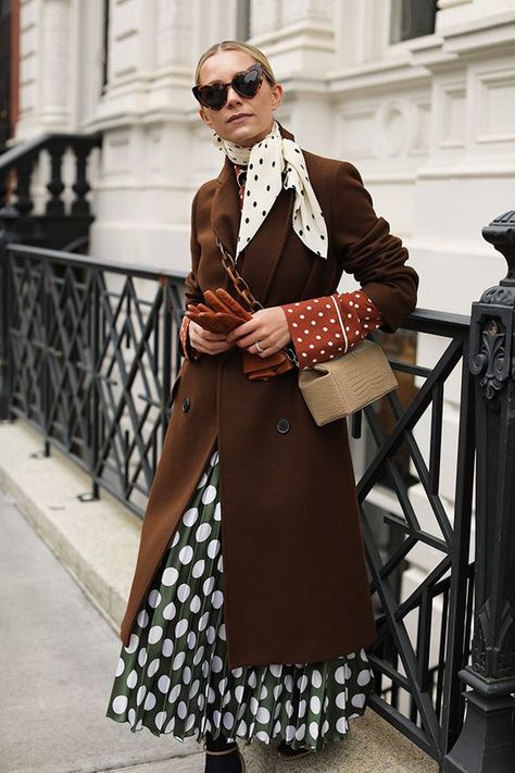 Blair Eadie, Brown Coat, A Woman, Polka Dot, My Favorite, Polka Dots, Dots, Skirt