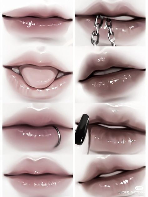 Drawing Tutorial Step By Step, Mouth Reference, Lip Drawing, Mouth Drawing, Lips Drawing, Art Tools Drawing, Art Study, Arte Inspo, Digital Painting Tutorials