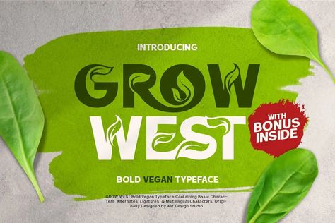 Grow West Font - Dafont Free Nature Typeface, Nature Font, Environmental Consciousness, Floral Font, Modern Serif, Green Theme, Font Generator, Font Free, Nature Inspired Design