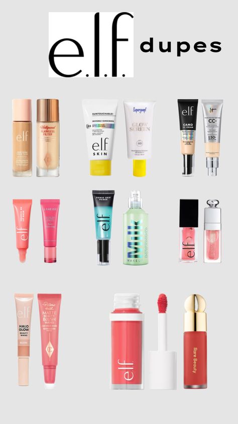 #elf #e.l.f #elfcosmetics #dupesssss #dupes #fyp Elf Products, E.l.f. Cosmetics, Elf Cosmetics, Makeup Tattoos, Body Products, Makeup Nails, Sunscreen, Body Care, Elf