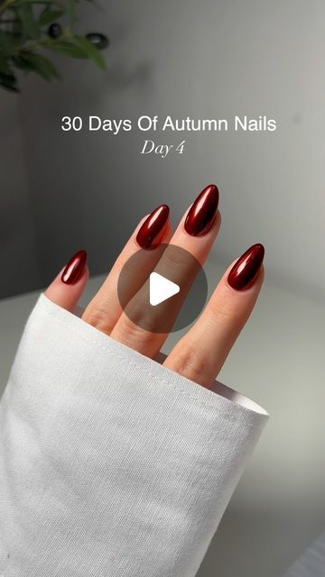 Jessica White on Instagram: "A dark red chrome moment 🍷

@opinailsuk Red Hot Rio 
@amazon Chrome

#nails #nailreel #nailinspo #nailtrends #nailswatch #nailpainting #nailasmr #asmr #satisfying #satisfyingvideos #trending #trendingreels #nailcolour  #opi #askforopi  #fallnails #fall #autumnnails 

#nailsleeds #leedsnails #leedsbiab #biableeds." Chrome Dark Red Nails, Deep Red Chrome Nails, Red Chrome Nails Almond, Dark Red Chrome Nails, Red Nails Chrome, Fall Chrome Nail Colors, Red Chrome Nails Designs, Chrome Fall Nails, Chrome Red Nails