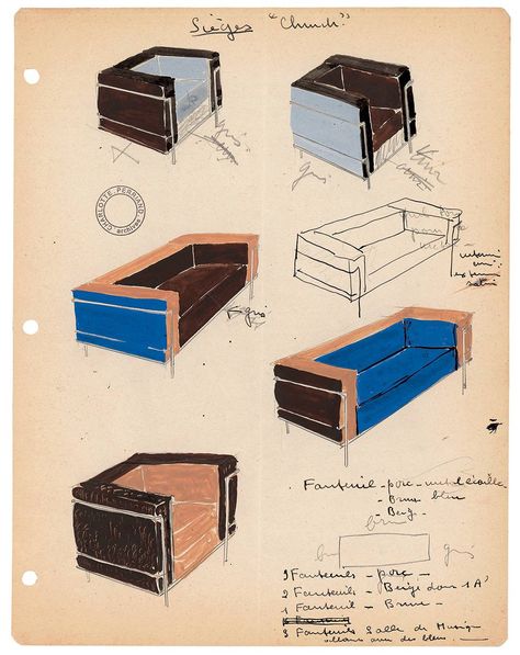 Charlotte Perriand's notebooks and their fascinating insights into a designer's mind Iconic Armchairs, Modern Retro Furniture, Centre Pompidou Paris, Modernist House, Messy Nessy Chic, Pearl Harbor Attack, Art Appliqué, Centre Pompidou, Pierre Jeanneret