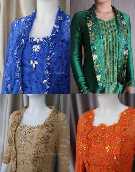 Payet di kebaya kutubaru (IG @ratukebaya.id) Payet Kebaya Brokat Detail, Payet Leher Brokat, Payet Leher Kebaya, Payet Leher, Model Payet, Payet Kebaya, Brokat Kebaya, Dress Muslim Modern, Kebaya Brokat