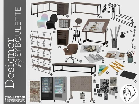 Ts4 Hospital, Decor Sims 4 Cc, Ria Core, Lotes The Sims 4, Cc Packs, Designer Office, Sims 4 Kitchen, Mod Furniture, Sims Packs