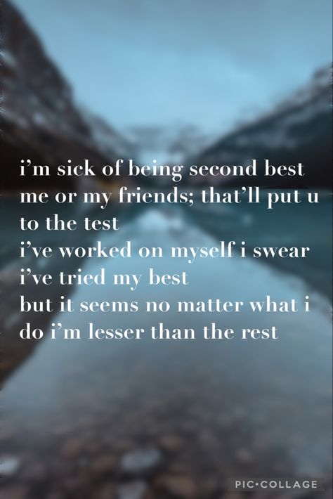 poem about feeling ugly 
i’m ugly
they always like my friends
always second best
poetry
sad poem I'm Always The Second Choice, Being The Second Choice, Im Over It, Unwanted Quotes, The Second Choice, To All My Friends, Second Choice, Thought Quotes, Deep Thought