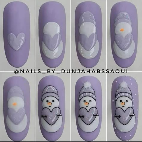 Snowman Nail, Decorate Nails, Snowman Nail Art, Nail Art Dotting Tool, Nail Noel, Nail Art Noel, Tape Nail Art, Snowman Nails, Xmas Nail Art