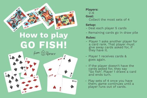 How to Play Go Fish—the complete rules How To Play Go Fish, Go Fish Card Game, Go Fish Game, Funny Games For Groups, Fish Card, Brain Exercises, Articulation Games, Social Emotional Activities, Family Card Games