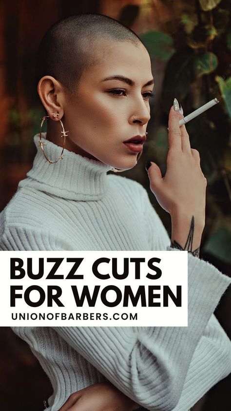 Styling A Buzzcut Women, Gray Buzzcut Women, Womens Buzzcut Fade, Buzz Cuts For Women Over 50, Faded Haircut For Women, Womens Buzzed Hairstyles, Women With Buzzed Hair, Feminine Shaved Head, Buzz Hair Women