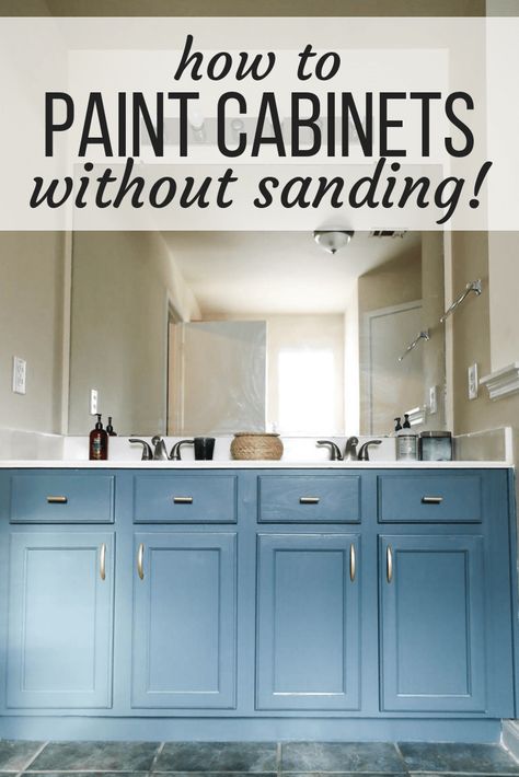 How to paint a vanity using Rust-Oleum's Cabinet Transformations. You can paint your vanity without sanding with this amazing kit! Paint My Bathroom, Paint Bathroom Cabinets, Best Paint For Bathroom, Rustoleum Cabinet Transformation, Rustoleum Cabinet, Painted Vanity Bathroom, Paint Bathroom, Paint Cabinets, Bathroom Cabinets Diy