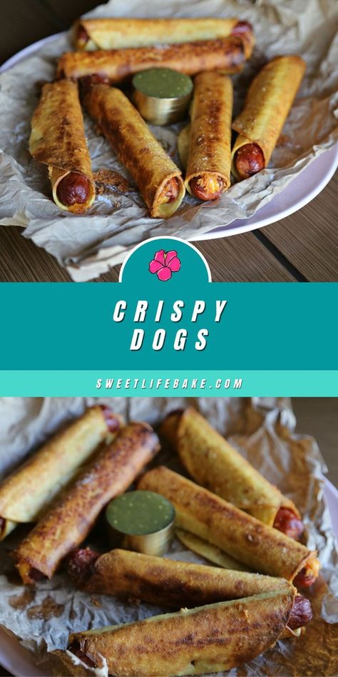 Crispy Dogs. Stuffed Hot Dogs, Dogs Recipes, Hot Dogs Recipes, Entertaining Dinner, Comfort Food Southern, Comfort Food Recipes Dinners, Easy Comfort Food, Cheese Stuffed, Healthy Comfort Food