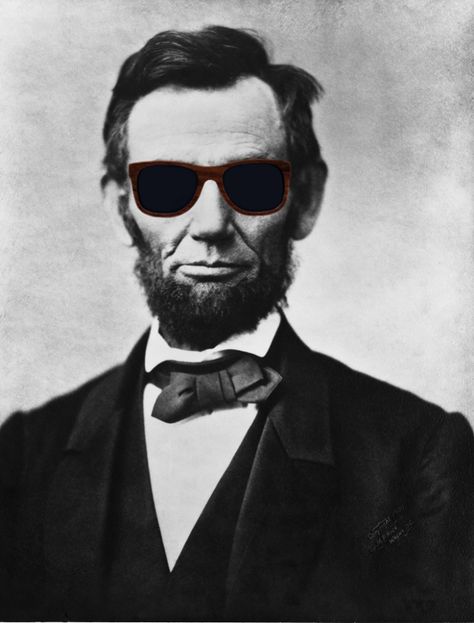 Honest Abe in HATCHETS History Teacher Gifts, Rick And Morty Poster, History People, Four Eyes, Art Parody, Wood Sunglasses, History Class, History Teachers, Funny Prints