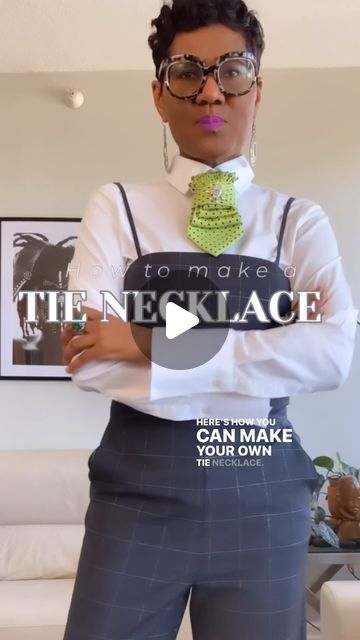 Patrice Rushen, Diy Necktie Projects, Accessorize An Outfit, Necktie Necklace, Necklace Tie, Tie Ideas, Make A Tie, Secondhand Style, Diy Tie