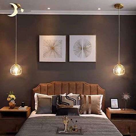 Pendant Lighting Bedroom Bedside, Hanging Pendant Lights Bedroom, Hanging Bedside Lamps, Hanging Bedside Lights, Bedside Hanging Lights, Hanging Bedroom Lights, Bedside Pendant Lights, Bedroom Hacks, Bedroom Pendant