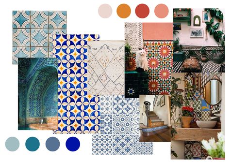 Arabic Mood Board, Ramadan Mood Board, Moroccan Colour Palette, Islamic Mood Board, Morocco Resort, Moroccan Mood Board, Arabian Majlis, Moroccan Color Palette, Textile Design Portfolio